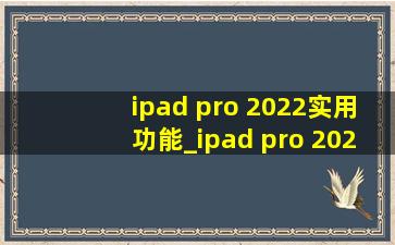 ipad pro 2022实用功能_ipad pro 2022是什么接口